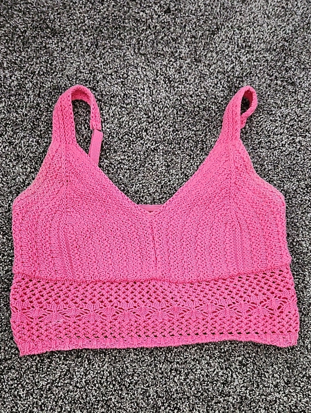 Hollister Crochet Knit Bralette Top - Hot Pink